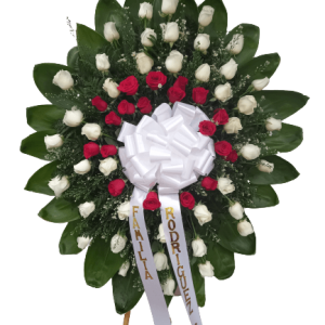 corona fúnebre en tripodeo
