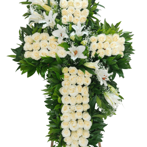 Arreglos floral fúnebre cruz de condolencias